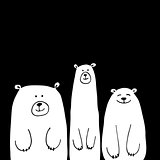 Funny white bears, sketch for your design
