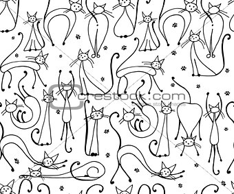 Cats seamless pattern for your design