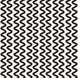 Hand Drawn Vertical ZigZag Lines. Vector Seamless Black and White Pattern.
