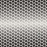 Star Line Shape Halftone Transition. Vector Seamless Black and White Pattern.