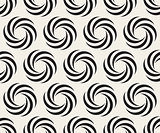 Vector Seamless Black and White Spiral Geometry Circle Optical Illusion Pattern