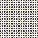 Vector Seamless Black and White Rounded Circle Maze Line Truchet Pattern