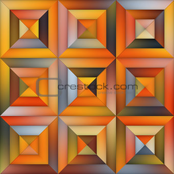Raster Gradient  Geometric Tiling Pavement in Orange Shades