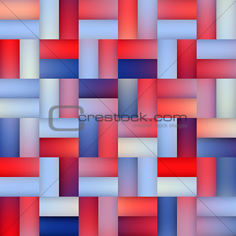 Vector Seamless Gradient Mesh Square Blocks Pavement in Shades of Blue and Red