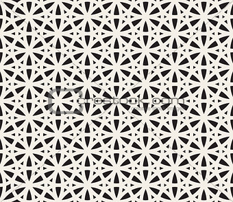 Vector Seamless Black and White Geometric Hexagonal Line Circle Pattern