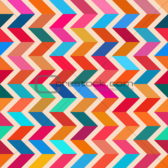 Vector Seamless Colorful ZigZag Line Bright Polygons Pattern