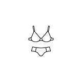 Vector bra and panties simple black icon
