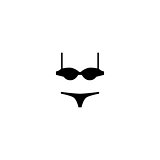 Women underwear icons. Bra and panties