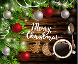 Christmas New Year design wooden background