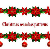 Set of n Seamless Christmas borders