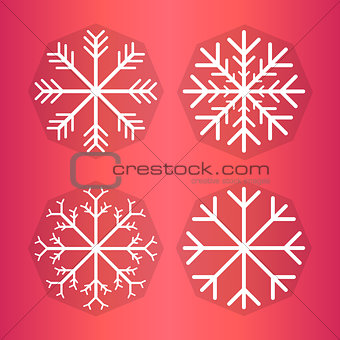 Design set of snowflakes . Vector illustration
