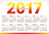 2017 year simple office calendar