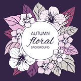 Autumn floral design with hibiscus flowers.