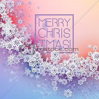 Round snow frame with Merry Christmas text.