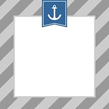 Anchor on white and grey stripes background