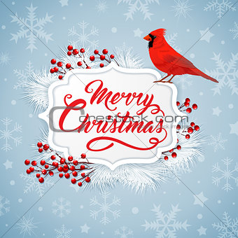 Christmas background with bird