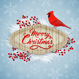 Christmas card with cardinal