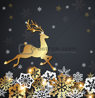 Christmas luxurious background with deer