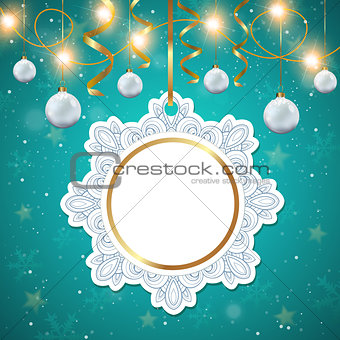 Christmas banner with white decorations