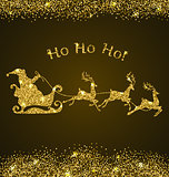 Card with golden Santa Claus