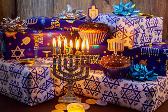 Star of David Hanukkah menorah