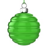 Green Christmas ball isolated on white background. 3D
