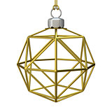 Gold Christmas wire ball. 3D