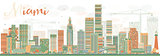 Abstract Miami Skyline with Color Buildings. 