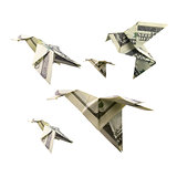 Origami Bird from banknotes