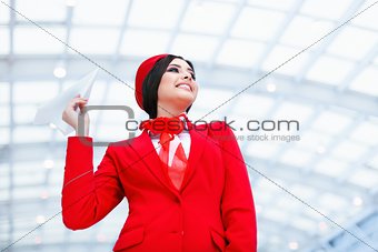 Smiling stewardess