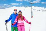 Couple with skis