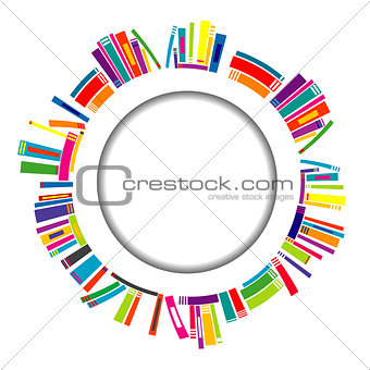 Round frame with books