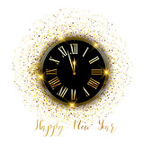 Gold confetti Happy New Year background 