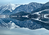 Alpine winter lake (Grundlsee, Austria).