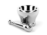 Silver mortar with pestle
