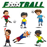 soccer and football players from different teams