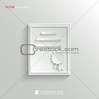 Certificate icon - vector education background