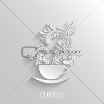 Abstract 3d Cup of Coffee with Floral Aroma
