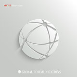 Global communications icon - vector web background