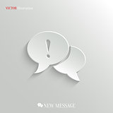 Speech bubble attention icon - vector web background