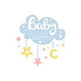 Cloud And Stars Baby Shower Invitation Design Template