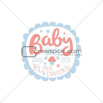 Baby Shower Invitation Design Template With Cupcake