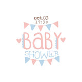 Paper Garlands Baby Shower Invitation Design Template