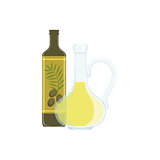 Olive Oil Baking Process And Kitchen Equipment Isolated Item