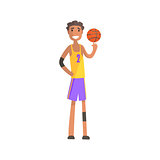 Basketball Player Turning Ball On A Finger Action Sticker