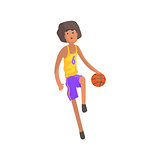 Basketball Player Running With Ball Action Sticker