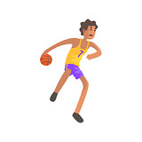 Basketball Player Passing The Ball Action Sticker