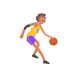 Basketball Player In Red Headband Action Sticker