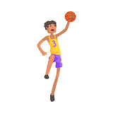 Basketball Player Jumping Action Sticker