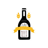 Beer Logo Design Template With Bottle Silhouette